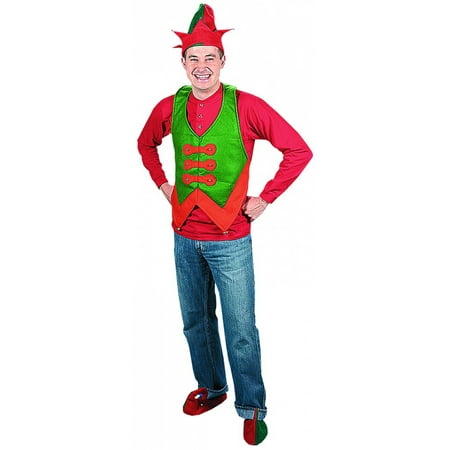 Felt Elf Vest with Bells Adult Costume - Standard