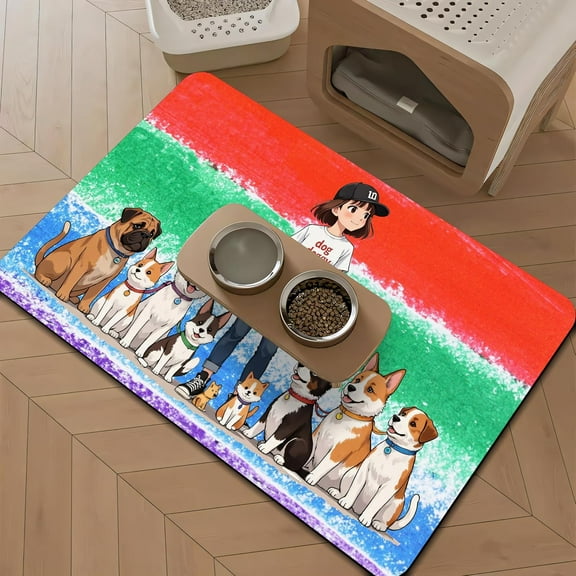 18"x 27.5" - Extra Large Dog Feeding Mat, Absorbent Mats for Dog Food and Water Bowl, Pet Placemat for Dogs, Cats, Puppy Accessories