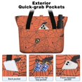 thumbnail image 2 of Tote Bag for Women - Halloween Spider Web Silhouette Pattern Shoulder Bag - Large Utility Work Duffle Bag with Zipper Handbag for Travel, Work, Sprots, 2 of 5