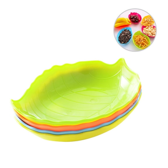 GOOHOCHY 10pcs Leaf Fruit Bowl Fruit Dish Decorative Simulated Leaves Fruit Plate Home Decoration New Year Dinner Table Ornament (Assorted Colors)