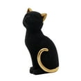 thumbnail image 4 of TISHITA Cat Statue Decorative Figurine Art Crafts Creative Collection Animal Sculpture Desktop Ornament for Office Fireplace New Year Black, 4 of 8