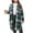 Green, variant on Womens Plaid Long Shacket Jacket Fashion Fall Winter Casual Lapel Button Down Flannel Trench Coats Overcoat