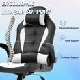 thumbnail image 4 of CL.HPAHKL Ergonomic PC Gaming Chair, PU Leather Task Chair with 360° Swivel Seat Comfortable Computer Chair with Lumbar Support Height Adjustable Video Game Chairs for Adults Teens, White, 4 of 9