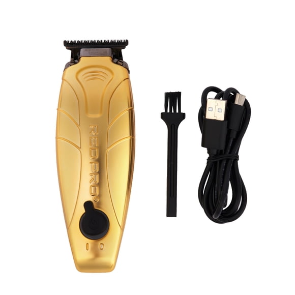 RED Pro - Recortadora de pelo profesional inalámbrica para hombres, eléctrica, recargable, inalámbrica, para barberos y estilistas, hoja en T recubierta de carbono tipo diamante con cero espacios (oro