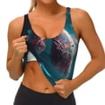thumbnail image 3 of Picia Abstract Botanical Heart Sports Bra for Women,Padded Strappy Sports Bras Medium Support Yoga Bra with Removable Cups,Running Yoga Bra-XX-Large, 3 of 9
