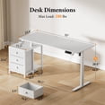 thumbnail image 3 of GUNAITO Computer Desk 66" × 23.6" Electric Standing Desk with 3 Drawers Height Adjustable Stand Up Table Ergonomic Sit Stand Desk with Splice Board for Home Office White, 3 of 11