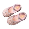 thumbnail image 7 of SGFCWSX Girls Dress Shoes Kids Sparkly Rhinestone Pearl Ankle Strap Wedding Party Flower Girl Shoes Pink Size 11 Little Kids, 7 of 7