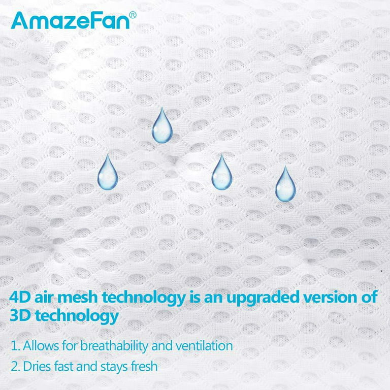 AmazeFan Luxury Bath Pillow, Ergonomic Bathtub Spa Pillow with 4D Air Mesh Technology and 6 Suction Cups, Helps Support Head, Back, Shoulder and Neck, Fits Al
