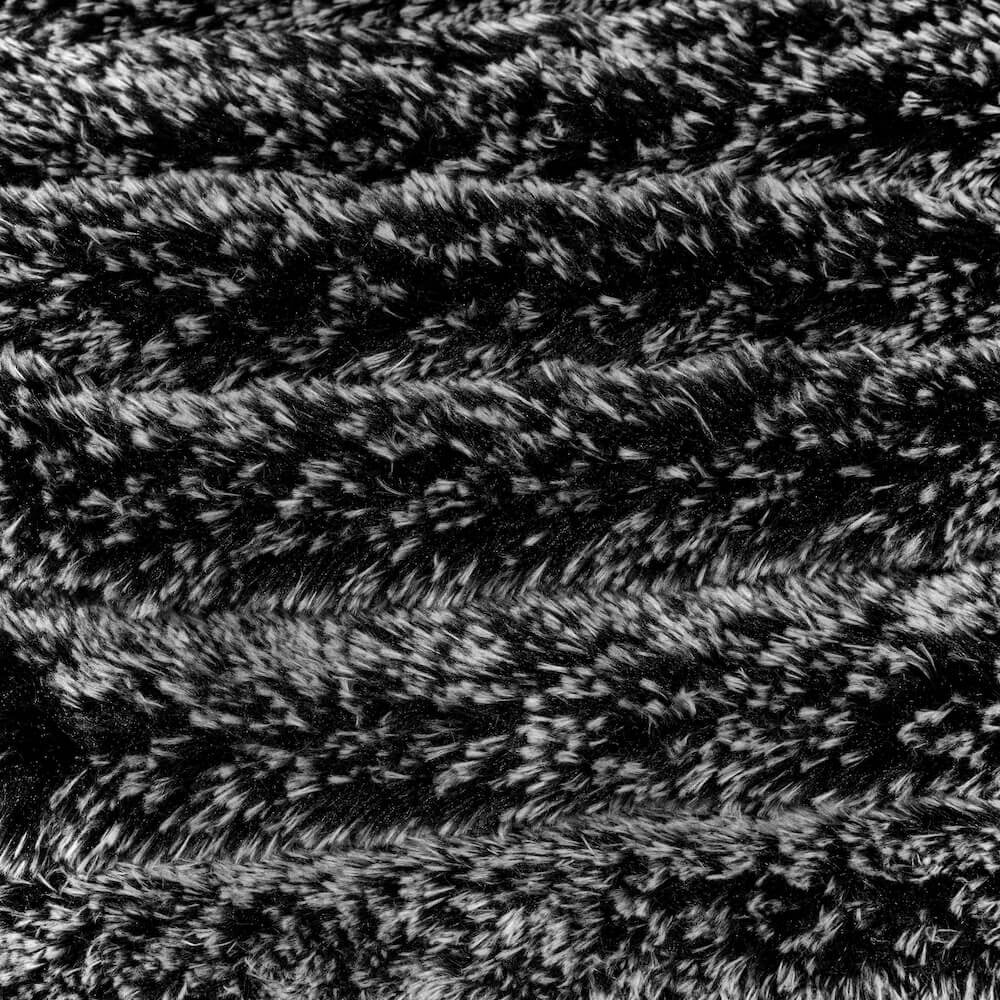 Alpaca Faux Fur Polyester Stretch Knit Long Pile Fabric By The Yard For Sewing Apparel & Décor - Black / Ivory (10 Yards)