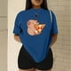 thumbnail image 3 of Playera Blusa De Capibara Comiendo Pizza Ropa Divertida Para Mujer Capibara Color Azul Talla Grande Marca Emil SaEs, 3 of 4