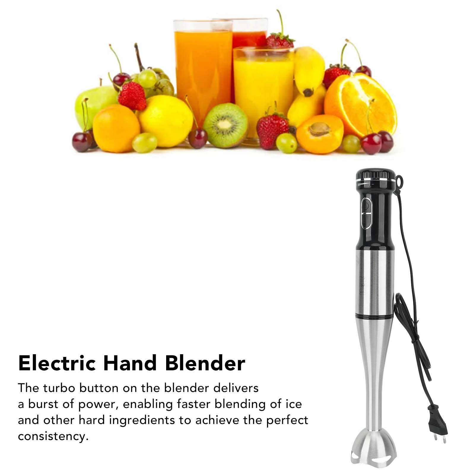 1000W Hand Blender, Stainless Steel Immersion Blender with Turbo Function