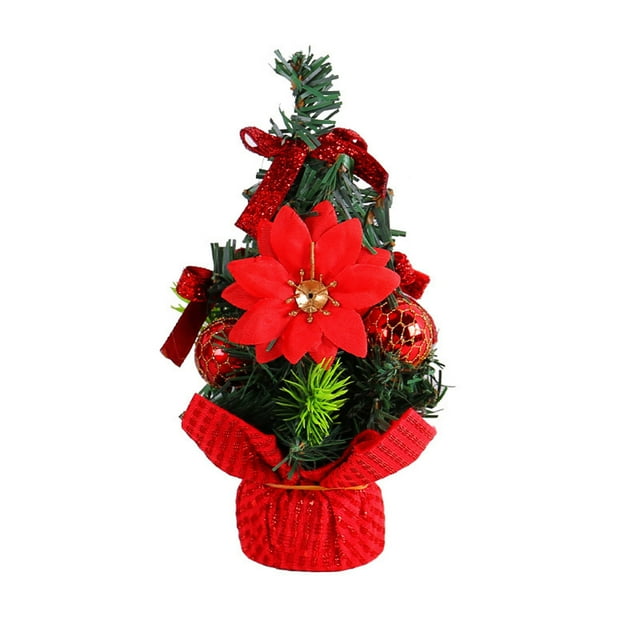 Red Mini Christmas Tree Tabletop Decoration 1Pc Small Holiday Ornament For Home Decor Party Supplies Festive Desktop Decor Easy To Set Up Weighs 0.14 Pounds Perfect For Indoor Use As Gift