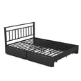 thumbnail image 3 of Metal& Wood Platform Bed with 4 Drawers, Metal Slats Support, Storage Platform Bed with Drawers, No Box Spring Needed, Easy Assembly(Black, Queen), 3 of 9