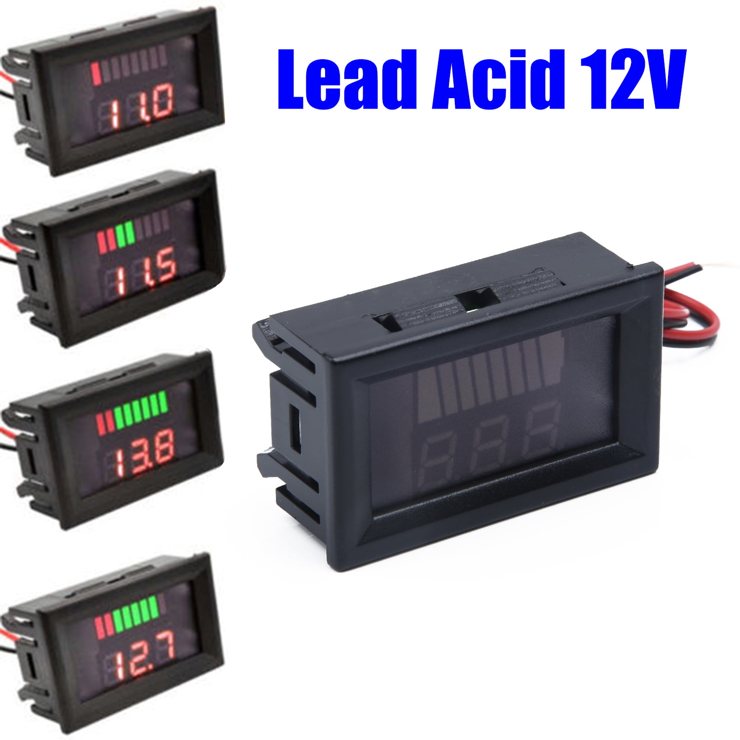 Acid Electromobile Volt-Gauge 12V Digital LED-Display Motorcycle Voltage Meter 