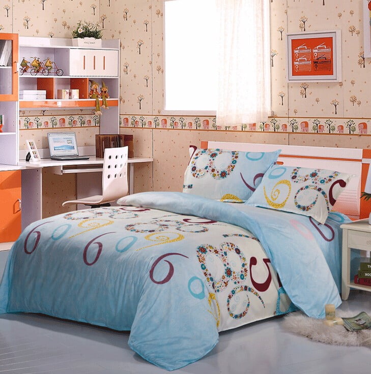 Duvet Cover with Pillow Case Quilt Cover Bedding Set Single Double King All Size