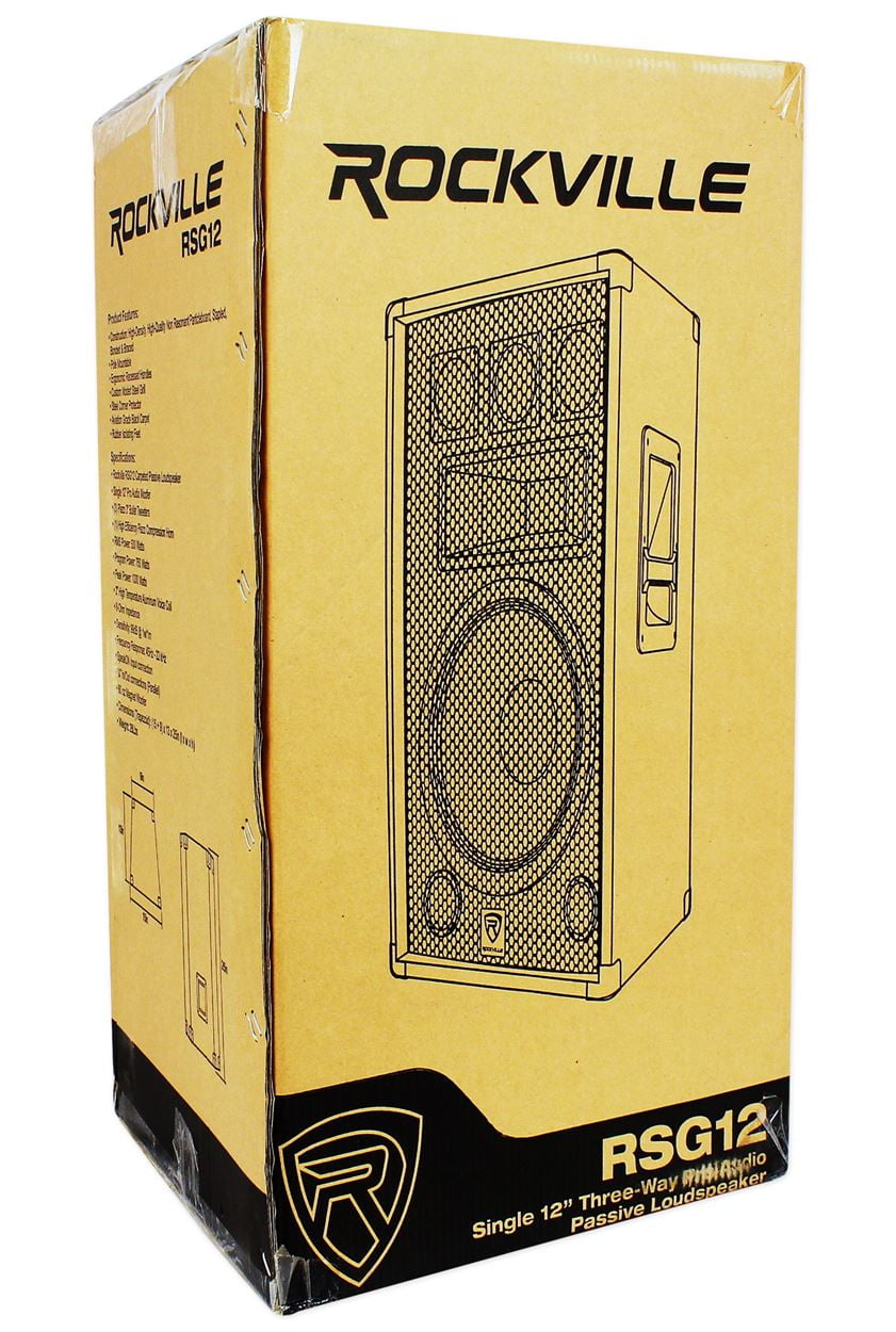 (2) Rockville RSG12 12” 3-Way 1000 Watt 8-Ohm Passive DJ/Pro Audio PA Speaker