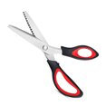 thumbnail image 1 of Lace scissors, hand-made tooth cloth scissors, triangle tooth cloth sample scissors, dog tooth scissors, fabric pattern serrated scissors Black and red, triangular teeth 5MM, PP bag packaging, 1 of 2