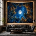 thumbnail image 4 of Full Moon Over Night Forest with Starry Sky, Mystical Celestial for Nature Lovers, Celestial Wall Art, Housewarming Gift, Tapestry Wall Hanging for Bedroom and Living Room, 4 of 5