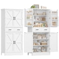 thumbnail image 2 of 66.9" Tall Kitchen Pantry Storage Cabinet, Modern Wooden Pantry Cabinet with 2 Drawers & 6 Side Racks, Freestanding Organizer Cupboard for Dining Room, Living Room, 2 of 11