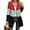 Red Grey Black, variant on Women's Color Block Zip Up Hooded Jacket - Long Sleeve Loose Fit Longline Sweatshirt for Casual Fall Wear