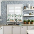 thumbnail image 3 of Fall Pumpkin Tier Curtains, Thanksgiving Watercolor Green Eucalyptus Leaf Rod Pocket Kitchen Tier Curtains 2 Panels, Farmhouse Small Window Treatment Tiers for Bathroom Cafe, 27.5x36, 3 of 5