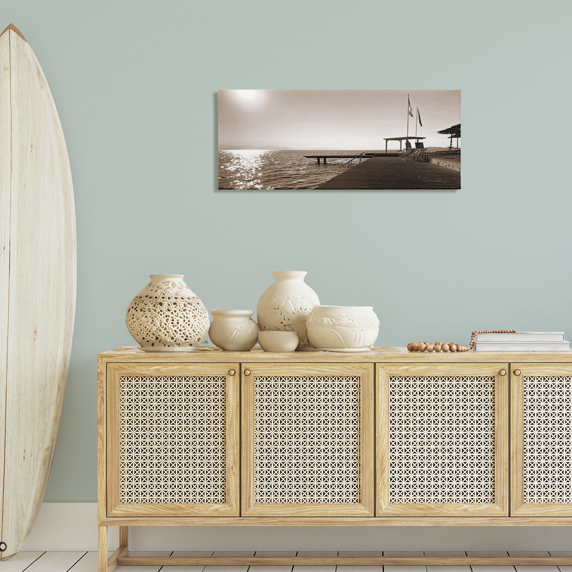 Stupell Industries On Deck Summer Scene Coastal Photography Gallery Wrapped Canvas Art Print Wall Art, 40 x 17