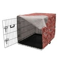 thumbnail image 3 of Brick Dog Crate Cover, Cartoon Style Blocks Rectangular Street Wall Rustic Art, Easy to Use Pet Kennel Cover Small Dogs Puppies Kittens, 7 Sizes, Coral Multicolor, by Ambesonne, 3 of 6