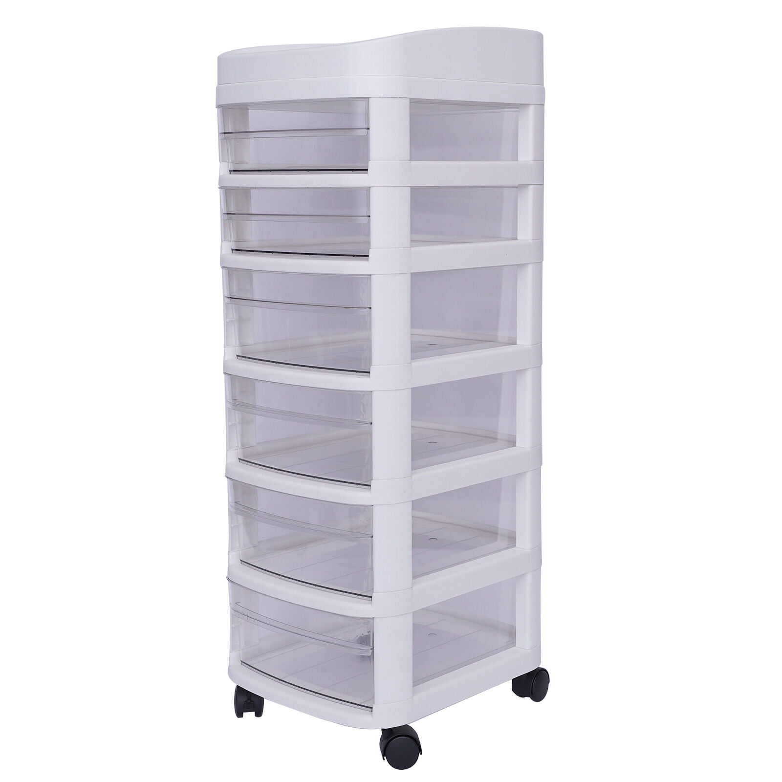 FETCOI Drawer Storage Cart Rolling Storage Cart Storage Drawer Cart Organizer Cart with 6 Plastic Drawers on Wheels Craft Storage Tower Drawers