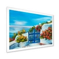 thumbnail image 2 of Designart 'House With Colorful Flowers Near The Sea III' Nautical & Coastal Framed Art Print, 2 of 4