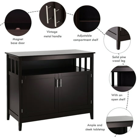 tv buffet sideboard server cabinet stand dining storage wood kitchen table
