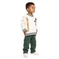 thumbnail image 4 of Wonder Nation Toddler Boys Embroidered Patch Graphic V Neck Sweatshirt, Sizes 12M-5T, 4 of 9