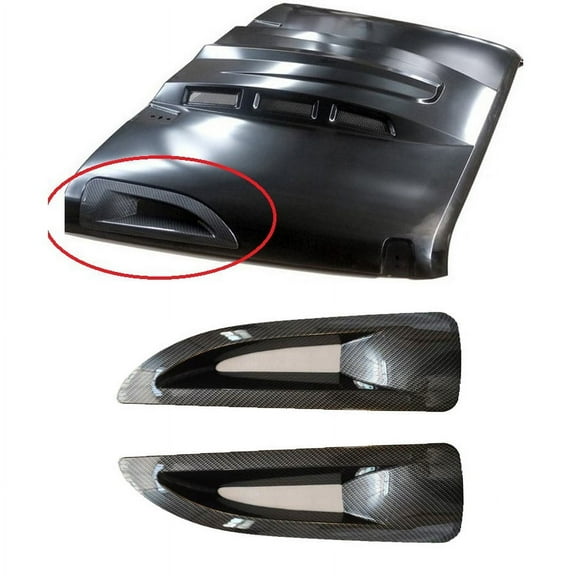 2Pcs Car Hood Side Vent Cover Trim Carbon Fiber Style For Jeep Wrangler JK 07-17