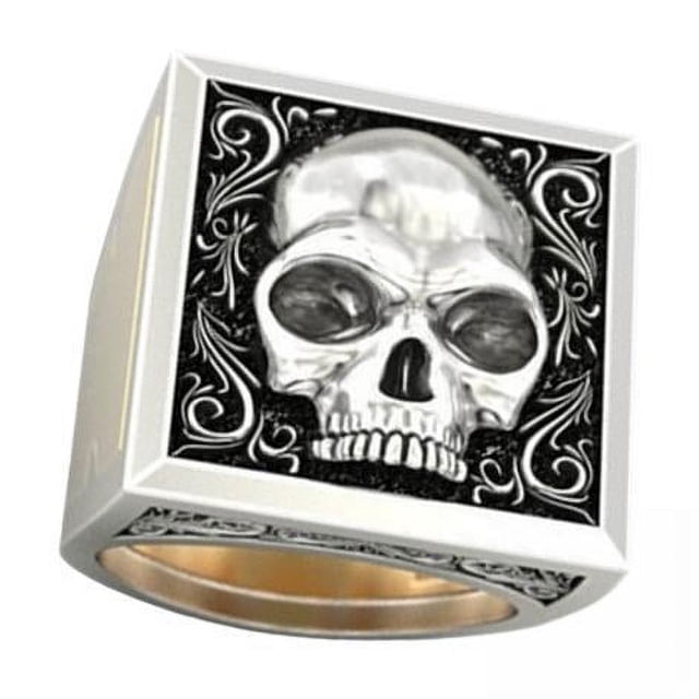 5x Conjunto de Anillos Retro para Hombre, Ataúd de , Mini Compartimento , Joyería para Fiestas, Uso Diario, de Compromiso con , Talla 13 5 piezas