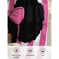 thumbnail image 6 of Sheer Curtains 72 inches Long, Cute Girl Pink White Stripe Bow Cartoon Vintage Style Light Filtering Sheer Window Curtains Rod Pocket Voile Drapes for Bedroom Living Room, 52"W x 72"L 2 Panels, 6 of 7