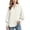 Beige, variant on Women's Balloon Sleeve Blouses, Smocked Cuff Button Front Raglan Back Pleated Pocket Casual Daily Shirts