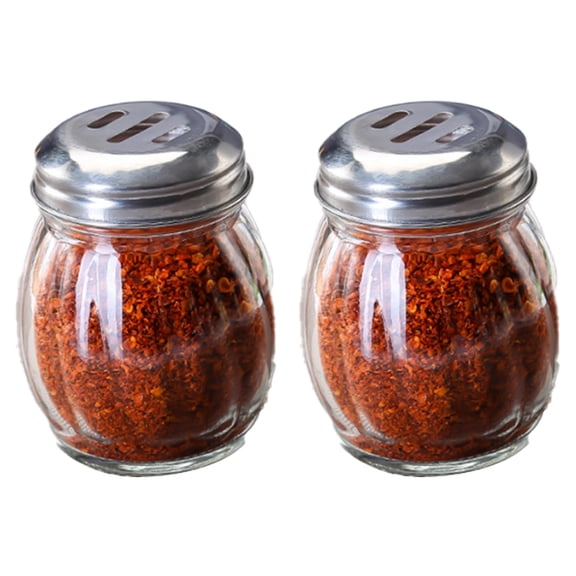 2 Pcs Glass Spices Shaker With Perforated Stainless Steel Top Bulk Swirl Retro Style Dispensers With Lids/Salt & Pepper Shakers - Style:Style 3