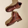 thumbnail image 4 of Botas de hombre con suela antideslizante y cremallera de doble cara, botas con borlas, botas de cuero para hombre, talla grande, 4 of 6