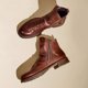 thumbnail image 4 of Botas de hombre con suela antideslizante y cremallera de doble cara, botas con borlas, botas de cuero para hombre, talla grande, 4 of 6