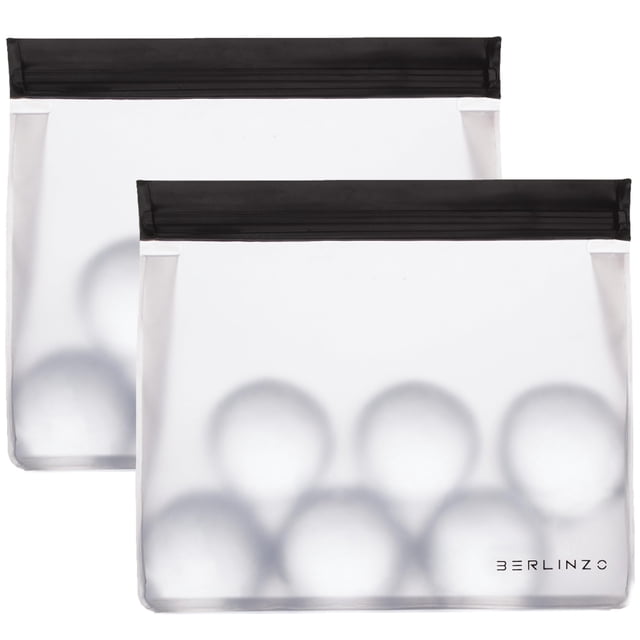 Bolsa de almacenamiento de hielo BERLINZO reutilizable apta para congelador, paquete de 2