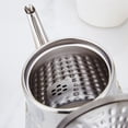 thumbnail image 3 of SANQIAHOME 1.8L(60oz) Stainless Steel Hammer Patterned Teapot With Removeable Infuser,Loose leaf cover,Silver, 3 of 12