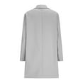 thumbnail image 4 of qucoqpe Womens Wool Coat Winter Thicken Warm Trench Coat Long Sleeve Notch Lapel Pea Coat Fashion Casual Solid Color Overcoat, 4 of 6
