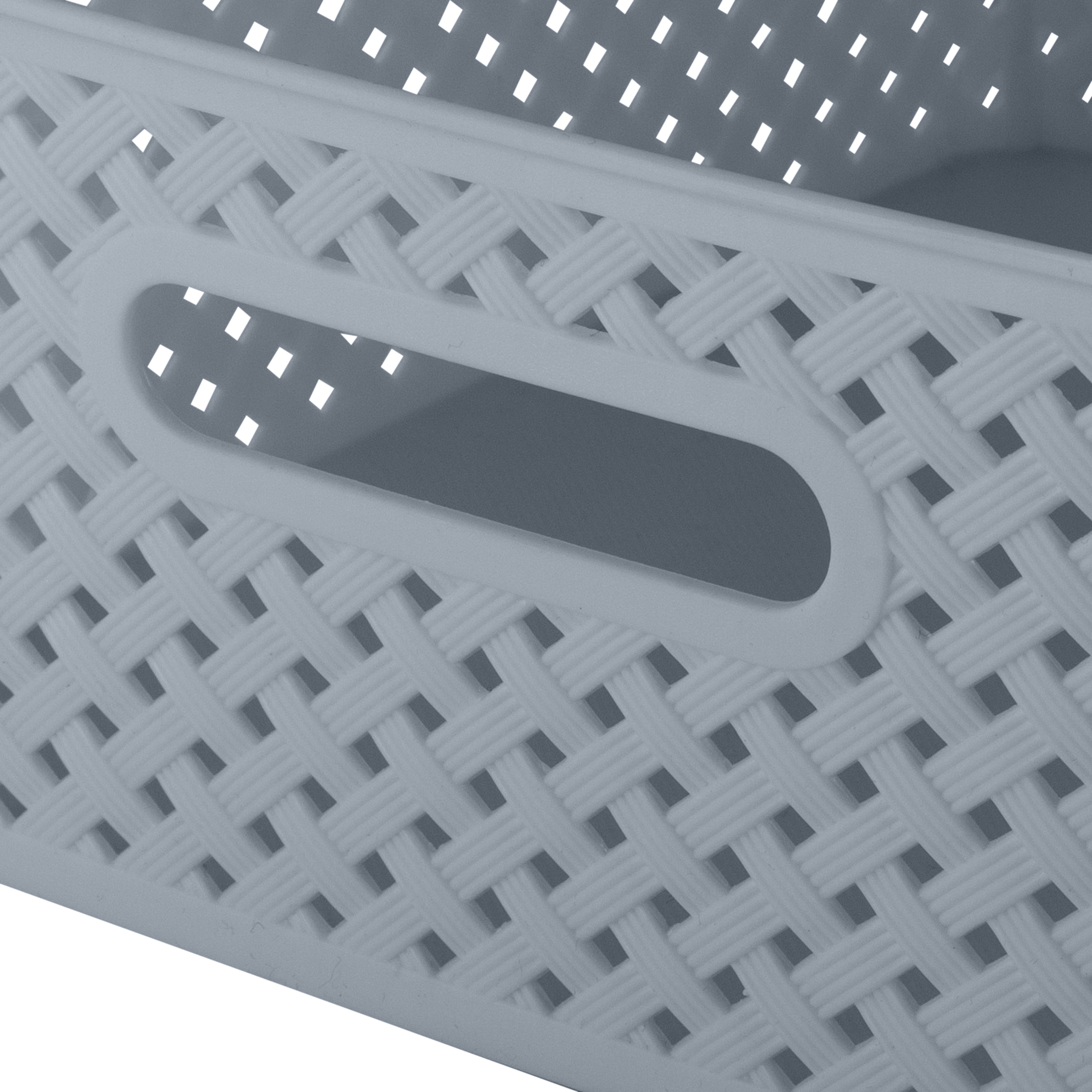 Simplify 2 Pack Medium Resin Wicker Storage Bin in Grey