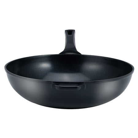 Green Earth 14  Wok by Ozeri  with Smooth Ceramic Non-Stick Coating (100% PTFE and PFOA Free)  Vulcan Black