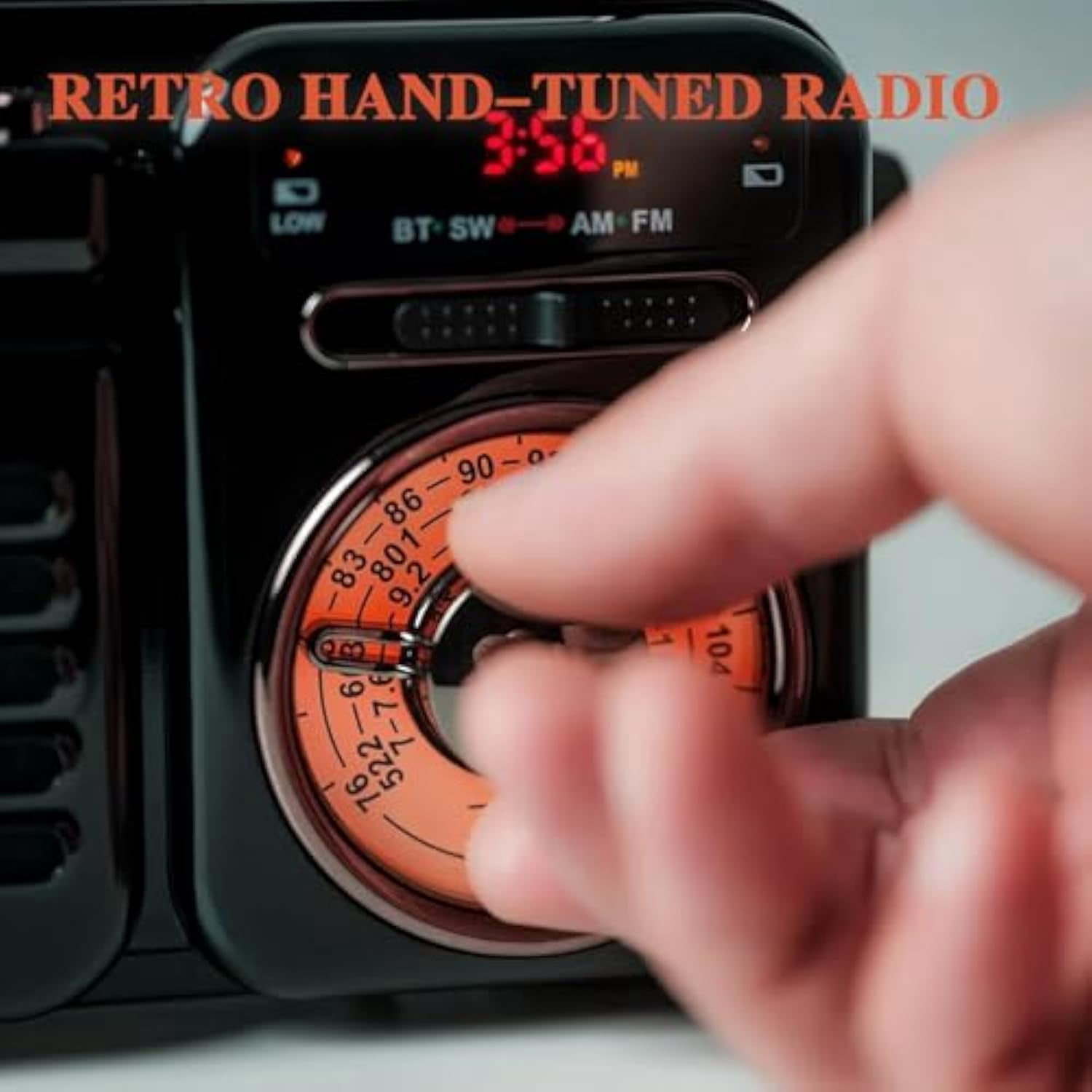 Retrowave 7-in-1 Radio, Portable Radio Rechargeable with Bluetooth/Tf/U Disk/Aux Playback, Sleep Timer, Flashlight, Sos Alarm, Suitable for Indoor Decoration, Camping (Green)