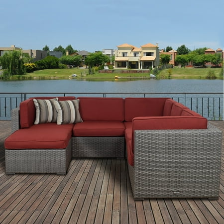 Bellagio Patio - Atlantic Bellagio 6 Piece Patio Sectional Set with Sunbrella cushions
