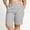 Gray, variant on Women's Solid Plus Size Elastic High Waist Knee Length Stretch Bermuda Shorts with Pockets for Casual Work Golf Hiking