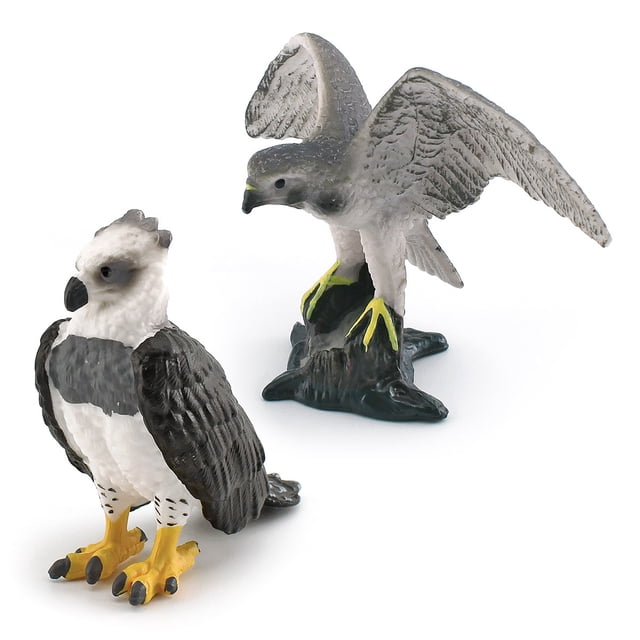Set de figuras Realistic Bird Harpia Eagle y cernícalo americano