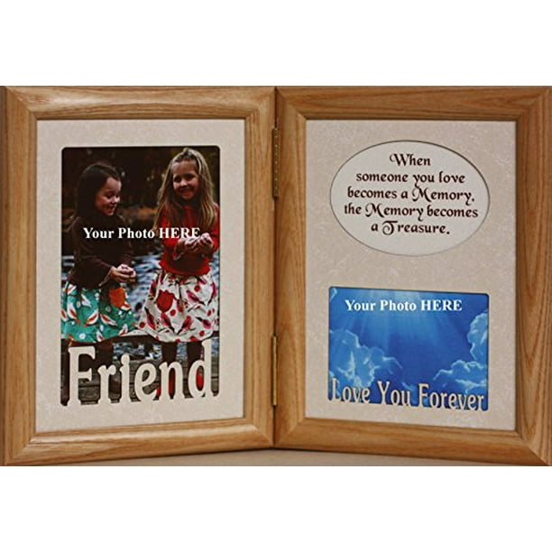 5X7 Friend & Memory Is A Treasure Poem Hinged Double Memorial