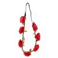 thumbnail image 3 of Preciosa diadema con rosas y flores, accesorio para el pelo para niñas (rojo), 3 of 4