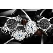 GUANQIN Automatic Self-Winding Watch Men Stainless Steel Leather Waterproof Business Mechanical Sapphire Wristwatch Day Date Multifunction